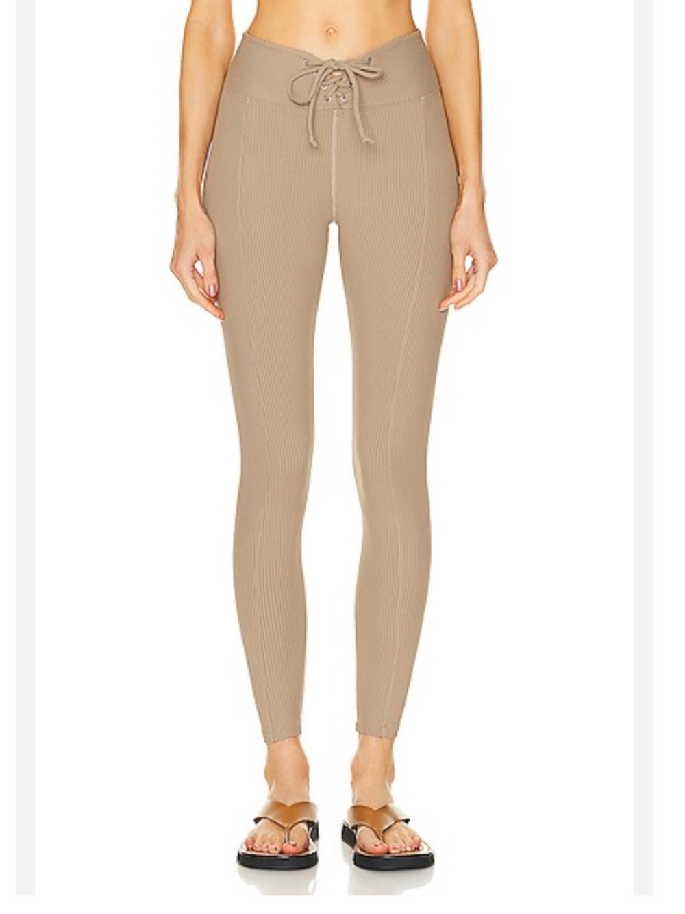 Year of Ours Ribbed Lace-Up High-Waist Leggings size small